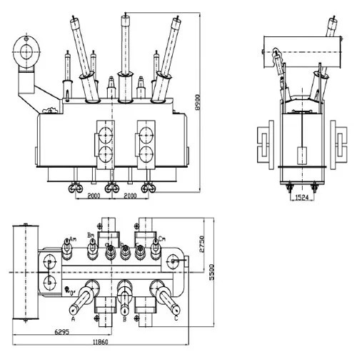 Силовые автотрансформаторы однофазные и трехфазные 220 - 500 кВ 230x121x6.3 мм АТДЦТН 125000-220-110У1 ГОСТ 17544-85