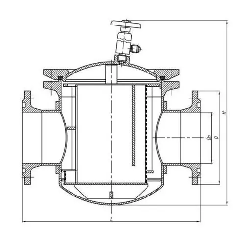 Титановый фильтр забортной воды проходной фланцевый 150x40 мм 427-30.5840 (ИТШЛ.061144.004)